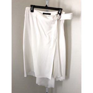 Zara White Wrap Skirt - size L